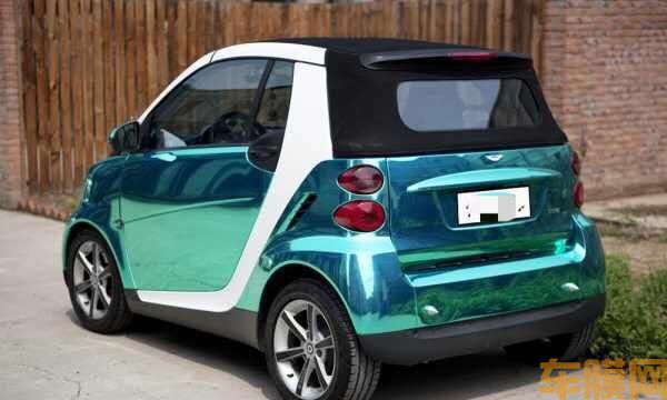 清新可爱 smart 电镀tiffany蓝改色贴膜