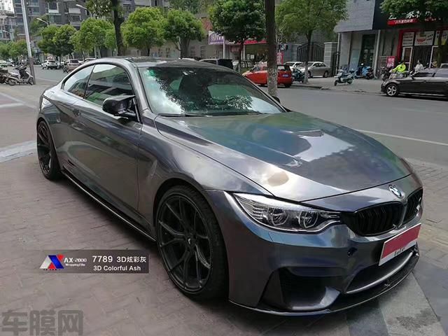 宝马M4汽车改色贴膜幻彩镭射灰效果图