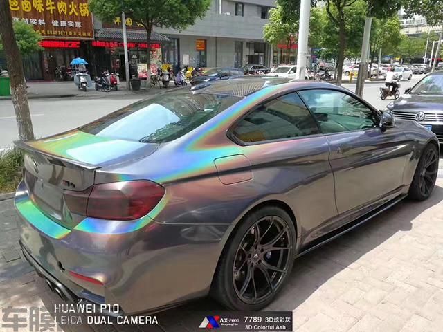 宝马M4汽车改色贴膜幻彩镭射灰效果图