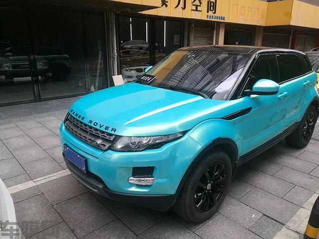路虎揽胜汽车改色幻彩珊瑚海蓝贴膜效果图