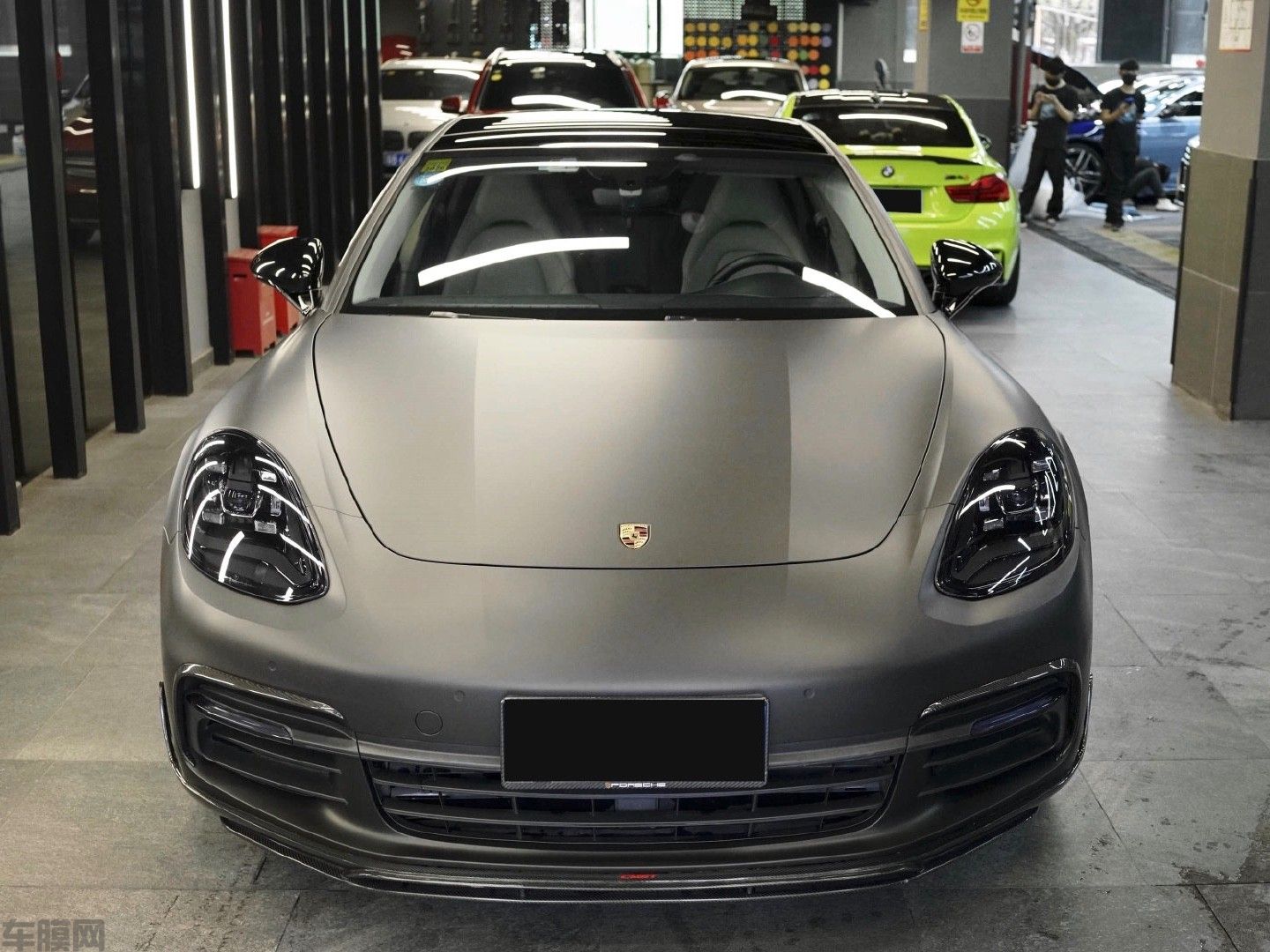 Panamera 超哑黑贴膜改色效果图