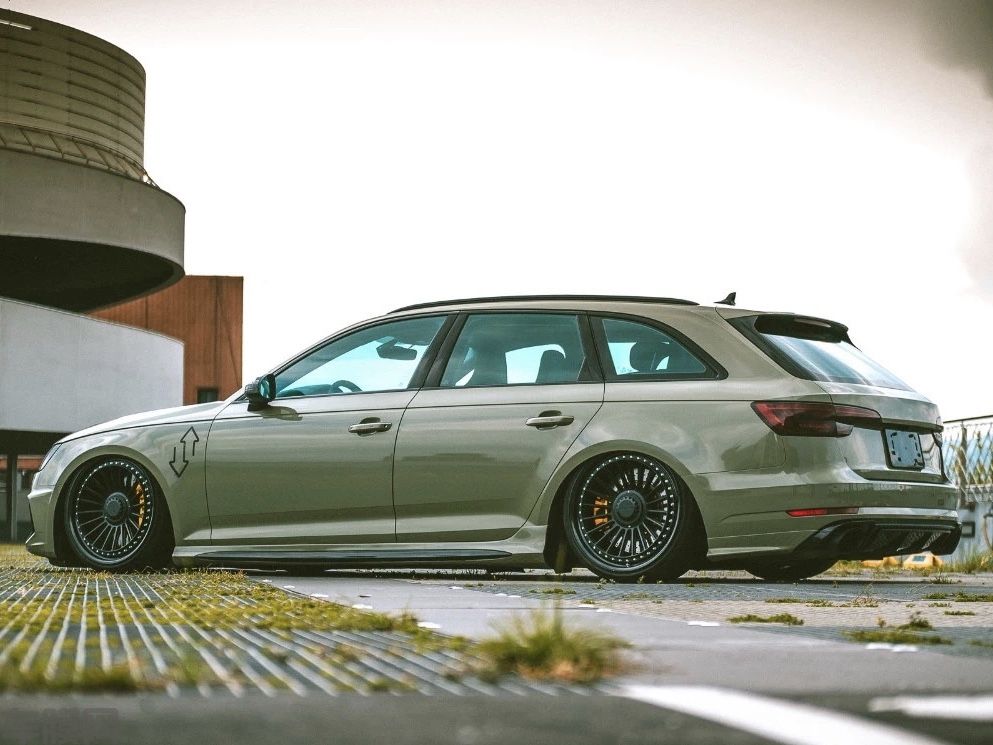 卡其绿奥迪A4 Avant (B9)贴膜改色效果图