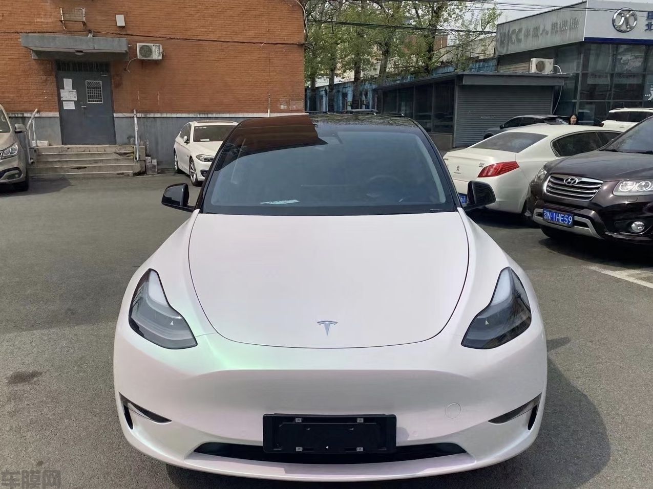 特斯拉ModelY 曙光白改色膜 效果图