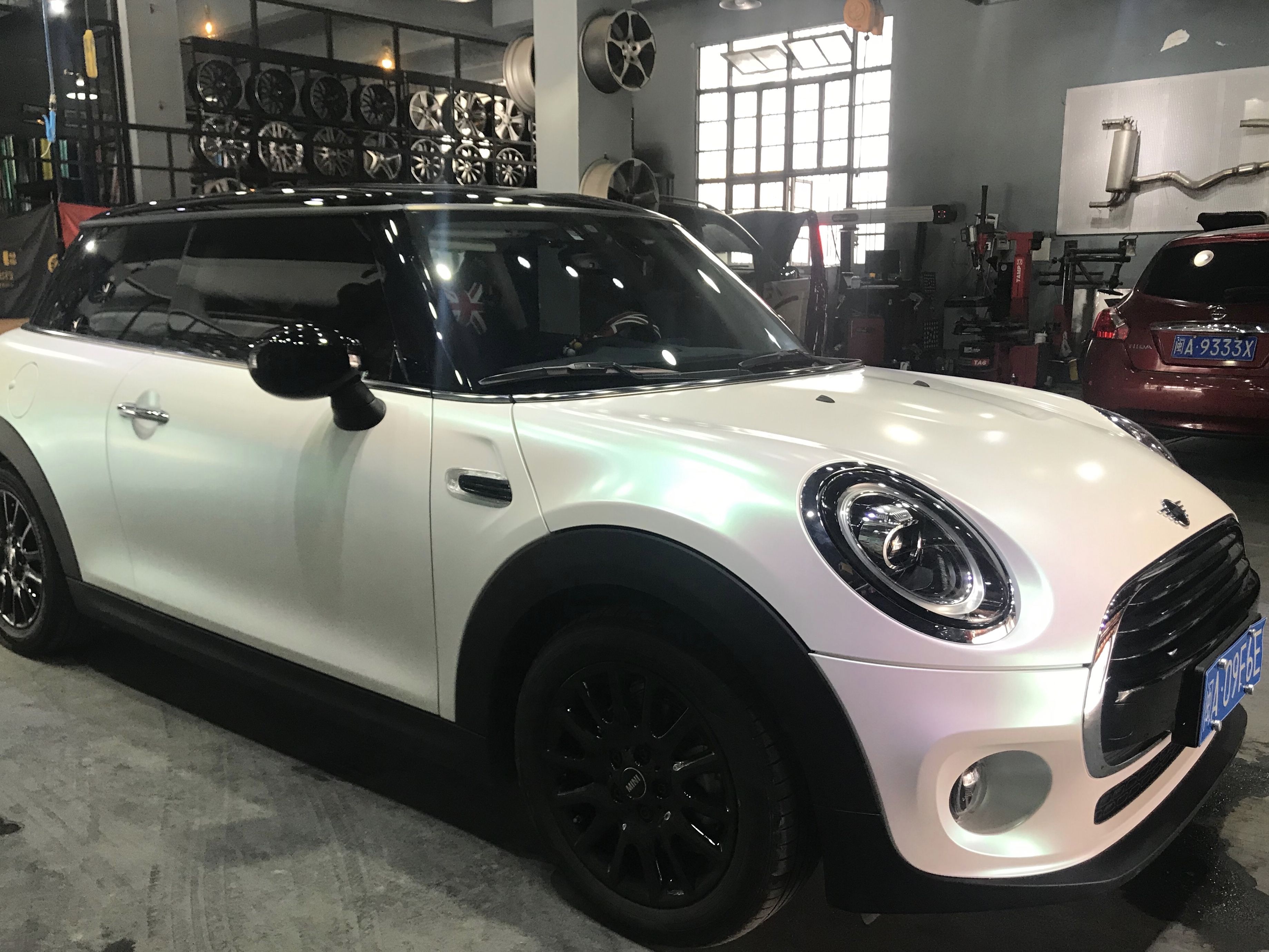 宝马 mini 曙光白改色膜 效果图