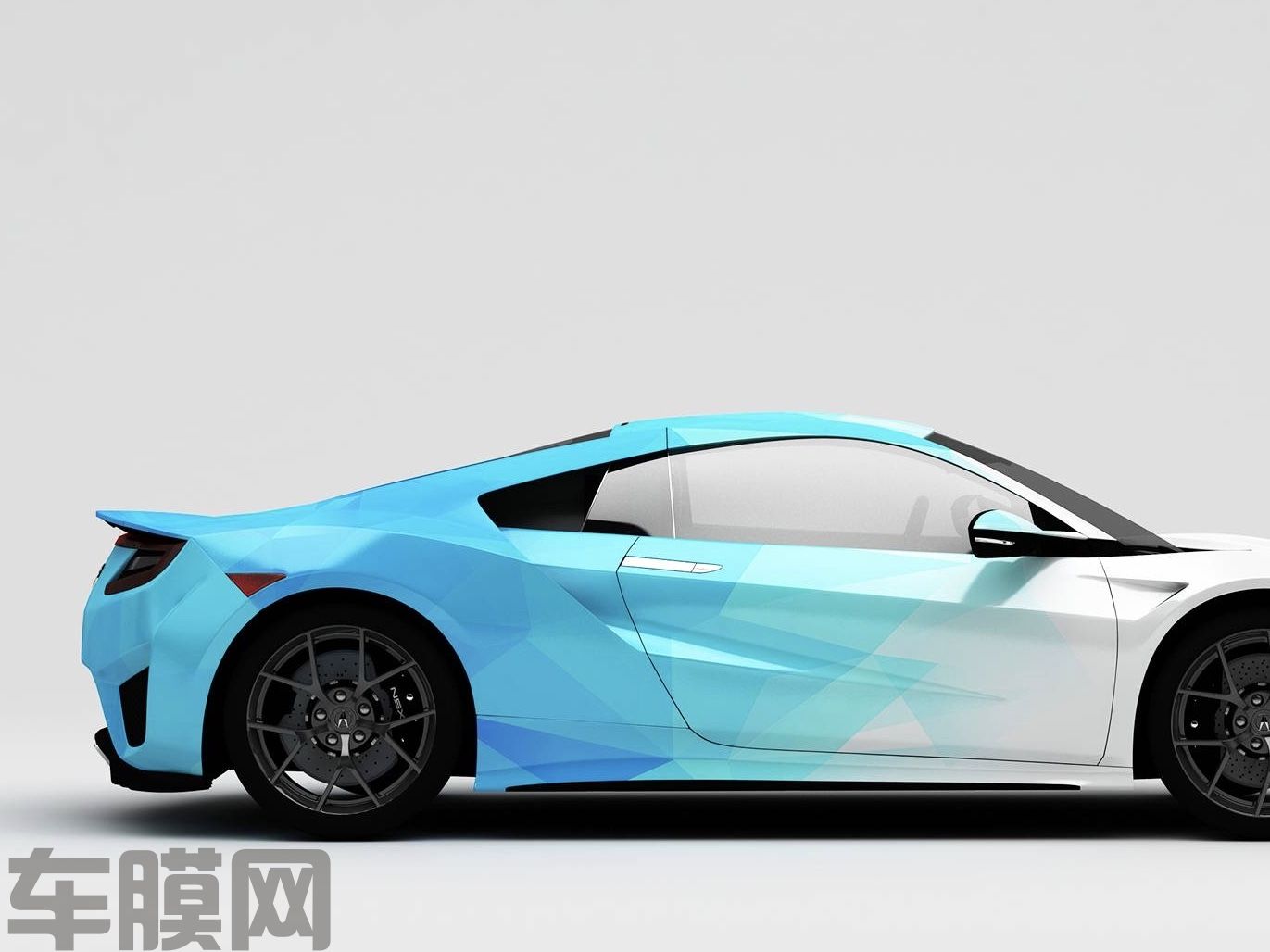 讴歌NSX 赛道系列白蓝格子迷彩 效果图