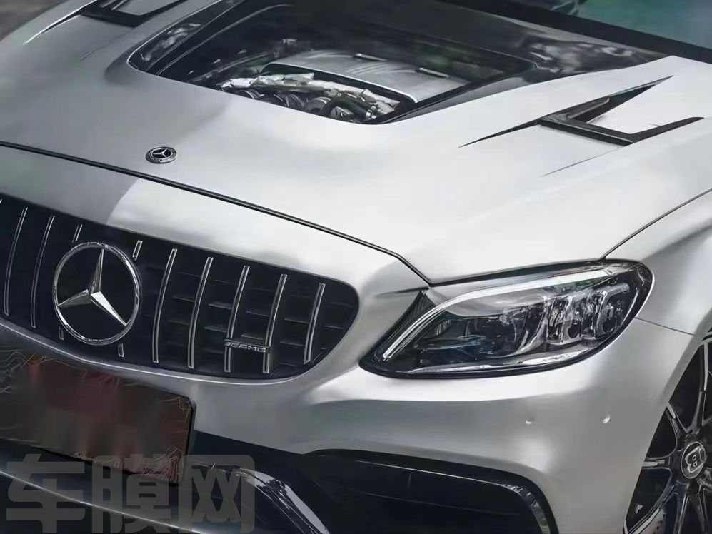 奔驰AMG C63 电光金属钛银改色膜 效果图