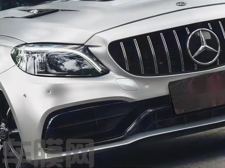 奔驰AMG C63 电光金属钛银改色膜 效果图