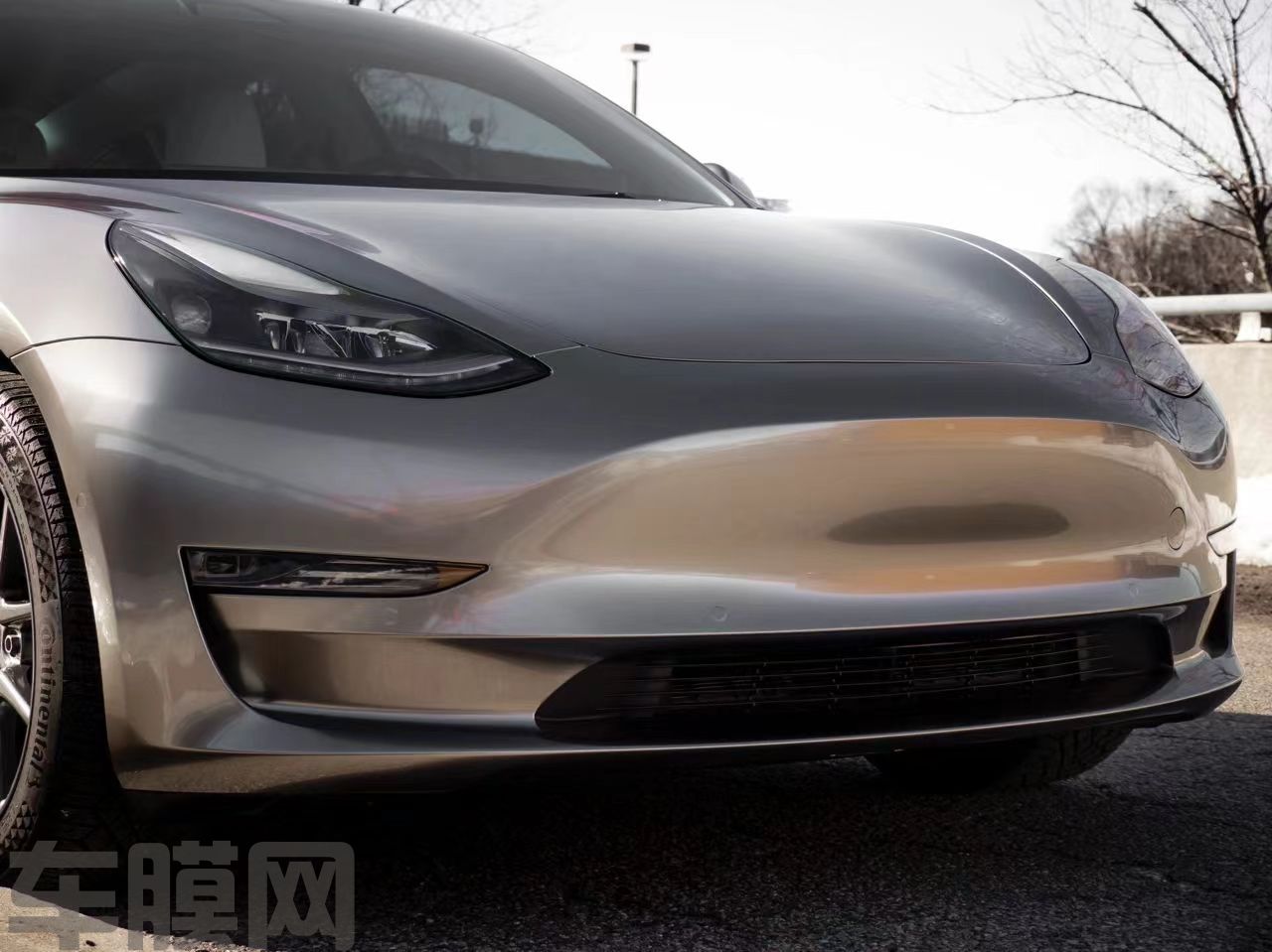 特斯拉Model 3 液态金属银改色膜 效果图