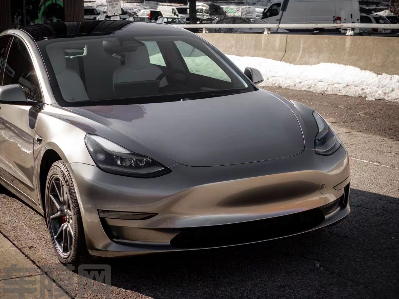 特斯拉Model 3 液态金属银改色膜 效果图