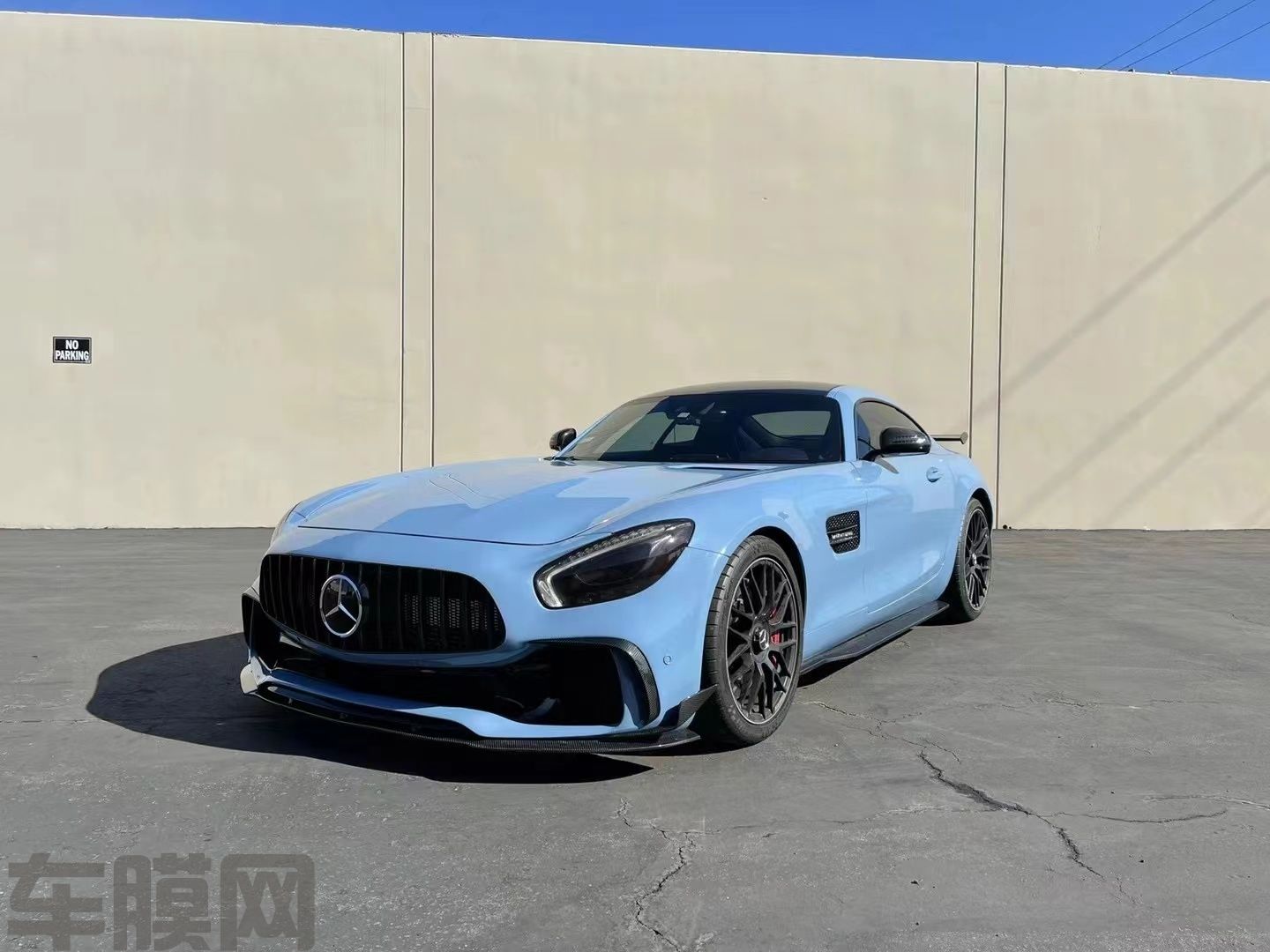 奔驰AMG GT 瓷器蓝改色膜 效果图