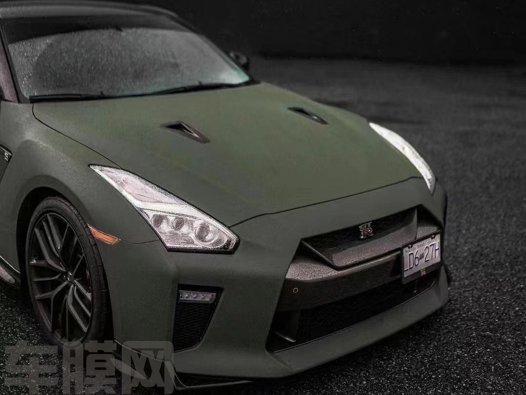 日产GT-R 陶瓷军绿改色膜 效果图