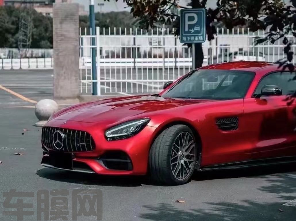 奔驰AMG GT 魂动红改色膜 效果图