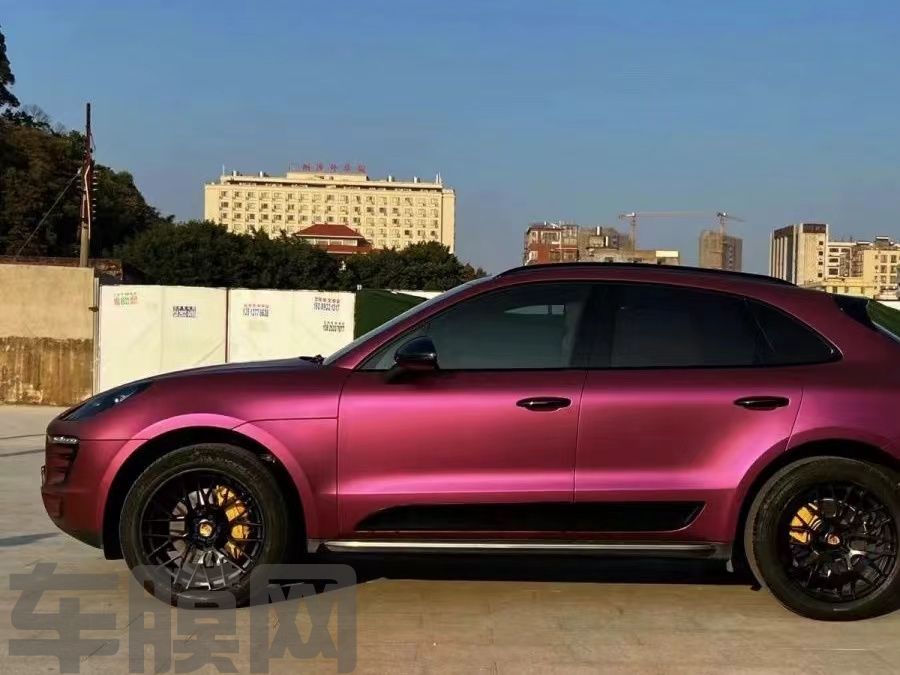 保时捷Macan 粉黛紫改色膜 效果图