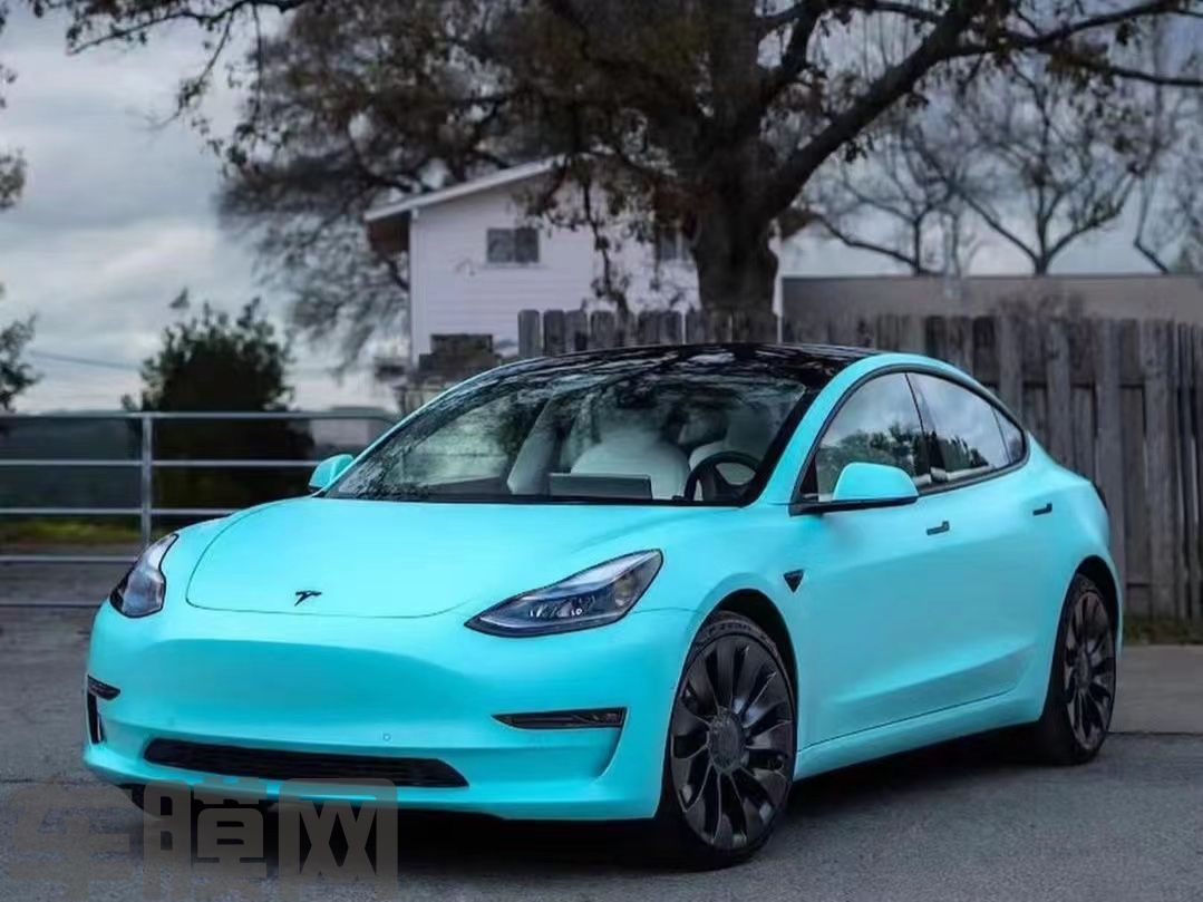 特斯拉Model3 蒂芙尼蓝改色膜 效果图