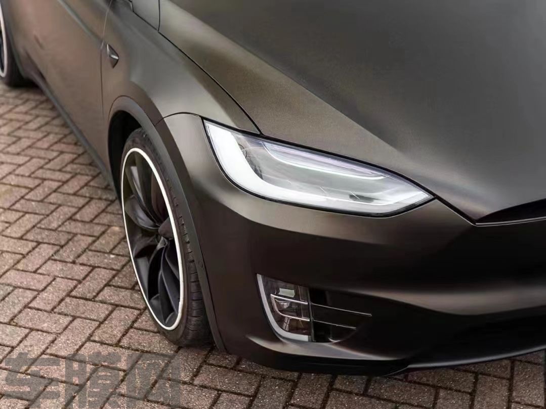 特斯拉Model X 陶瓷钻石黑金改色膜 效果图