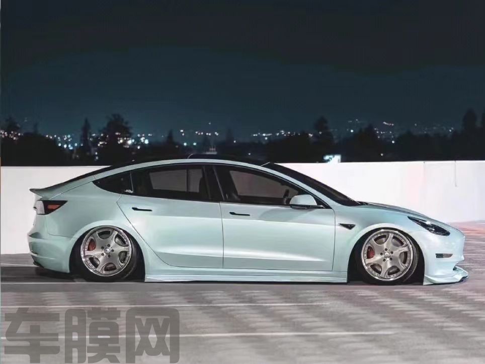 特斯拉Model3 月光玉改色膜 效果图