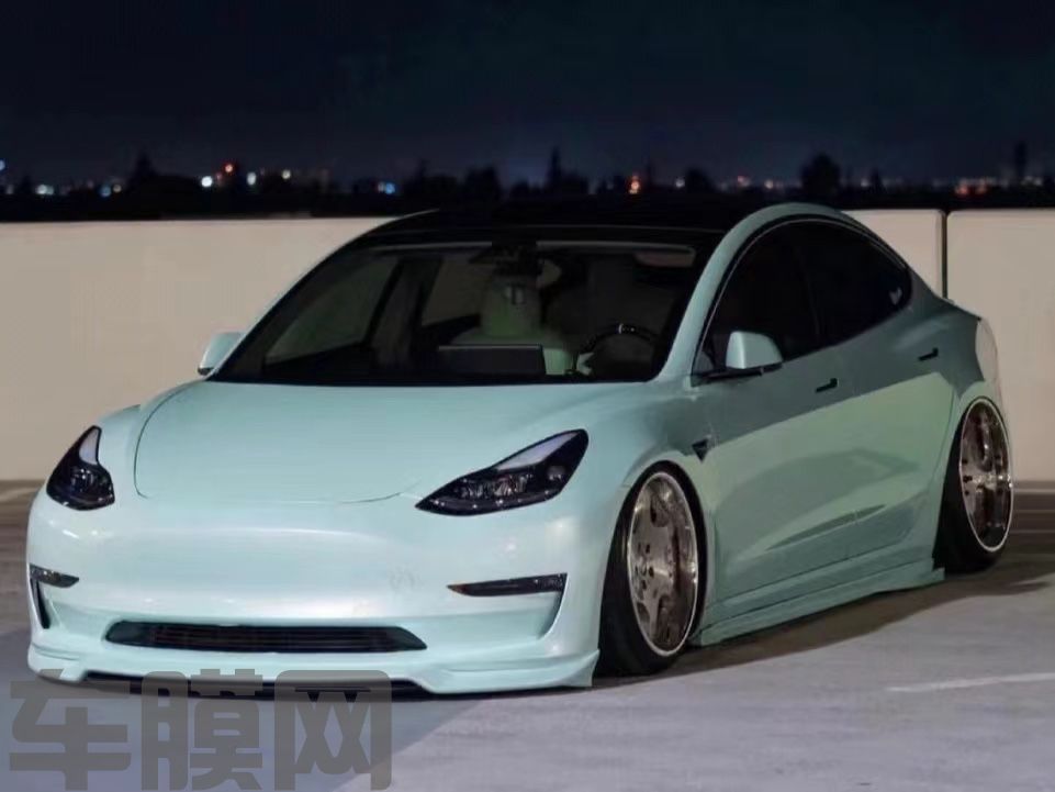 特斯拉Model3 月光玉改色膜 效果图