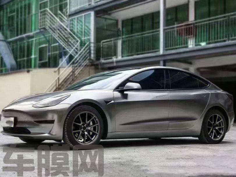 特斯拉Model3 液态金属深银改色膜 效果图