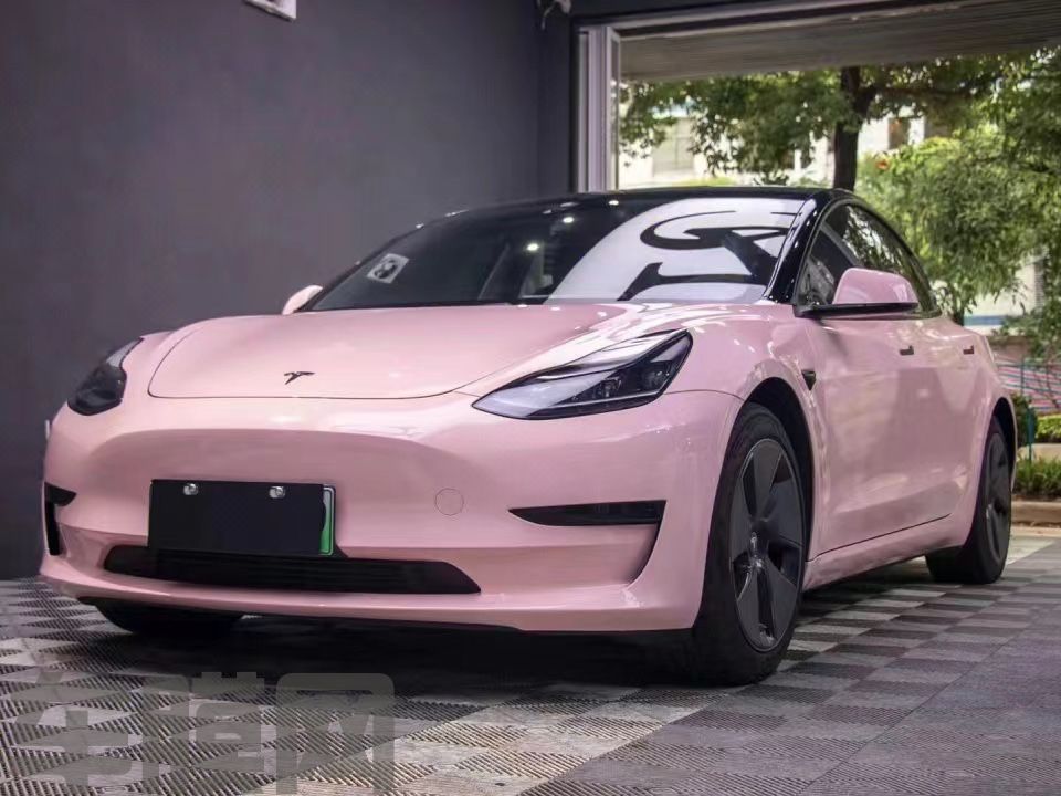 特斯拉Model 3 水晶贝壳粉改色膜 效果图