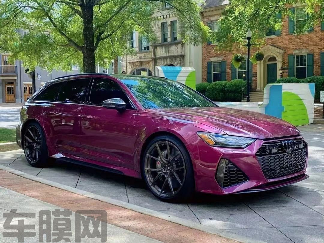 奥迪RS 6 超亮水晶浆果紫改色膜 效果图