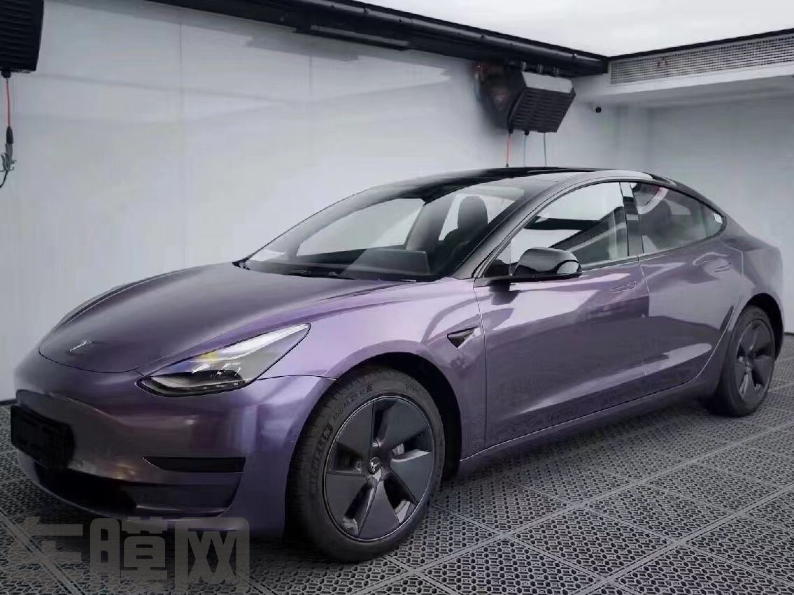 特斯拉Model 3 PET灰紫罗兰改色膜 效果图