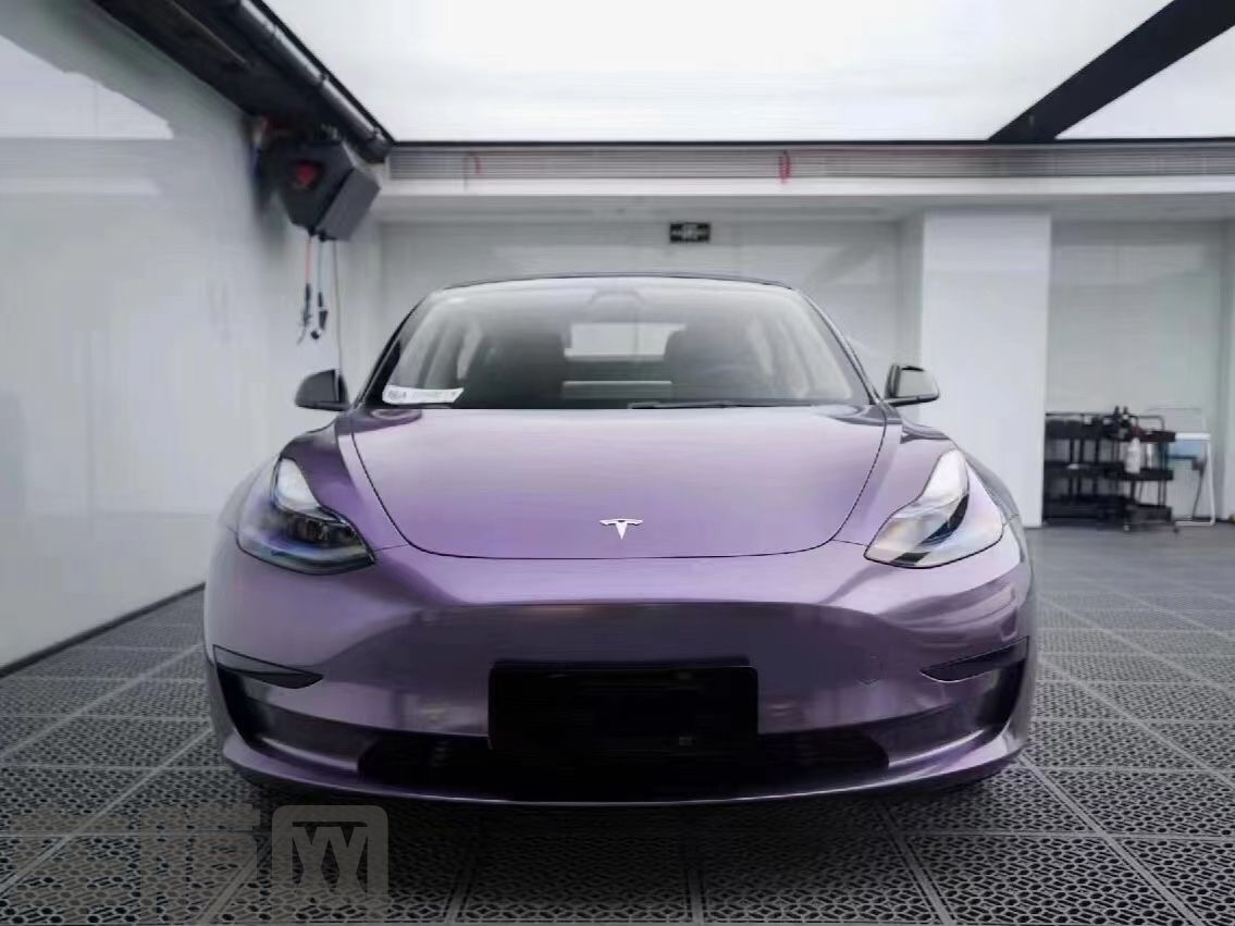 特斯拉Model 3 PET灰紫罗兰改色膜 效果图
