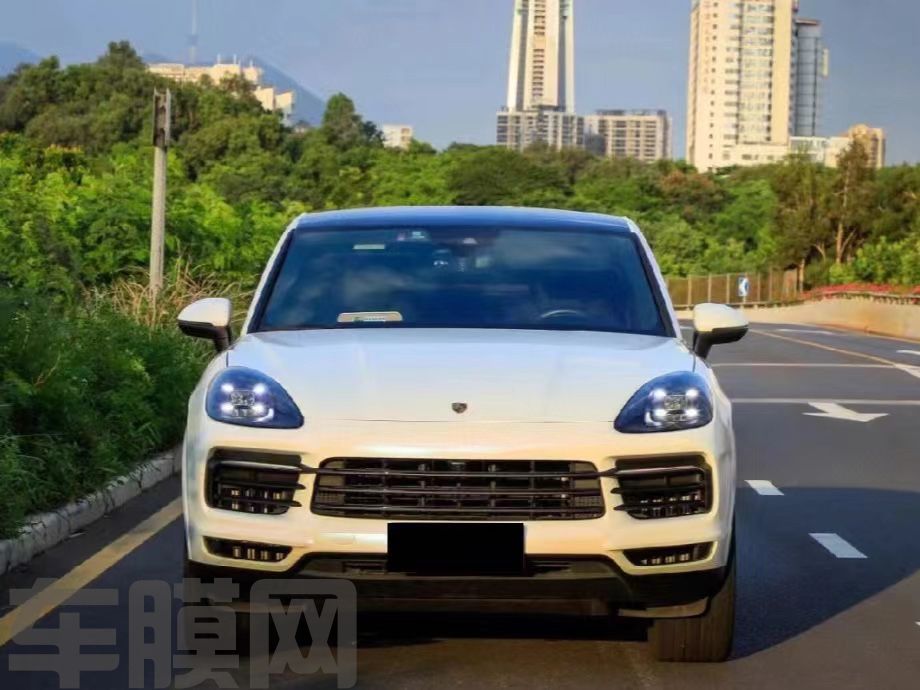 保时捷Cayenne 钻石白蓝改色膜 效果图