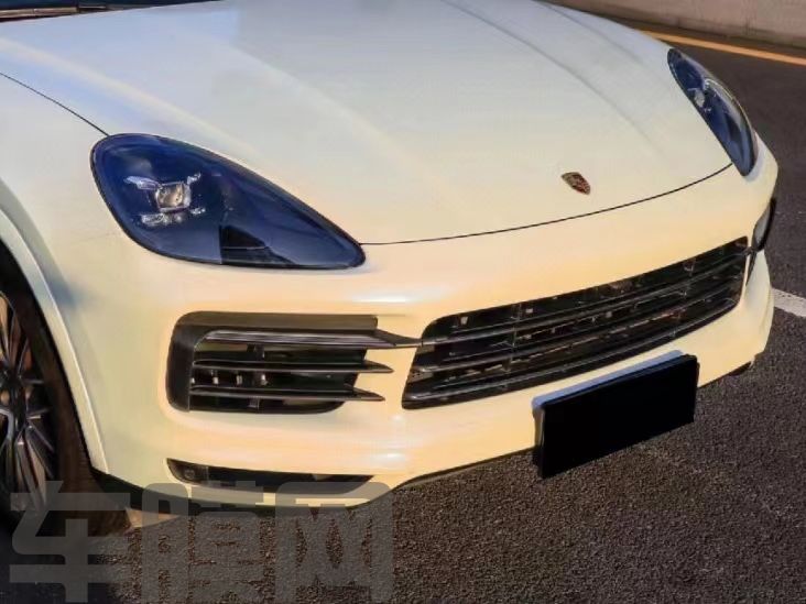 保时捷Cayenne 钻石白蓝改色膜 效果图