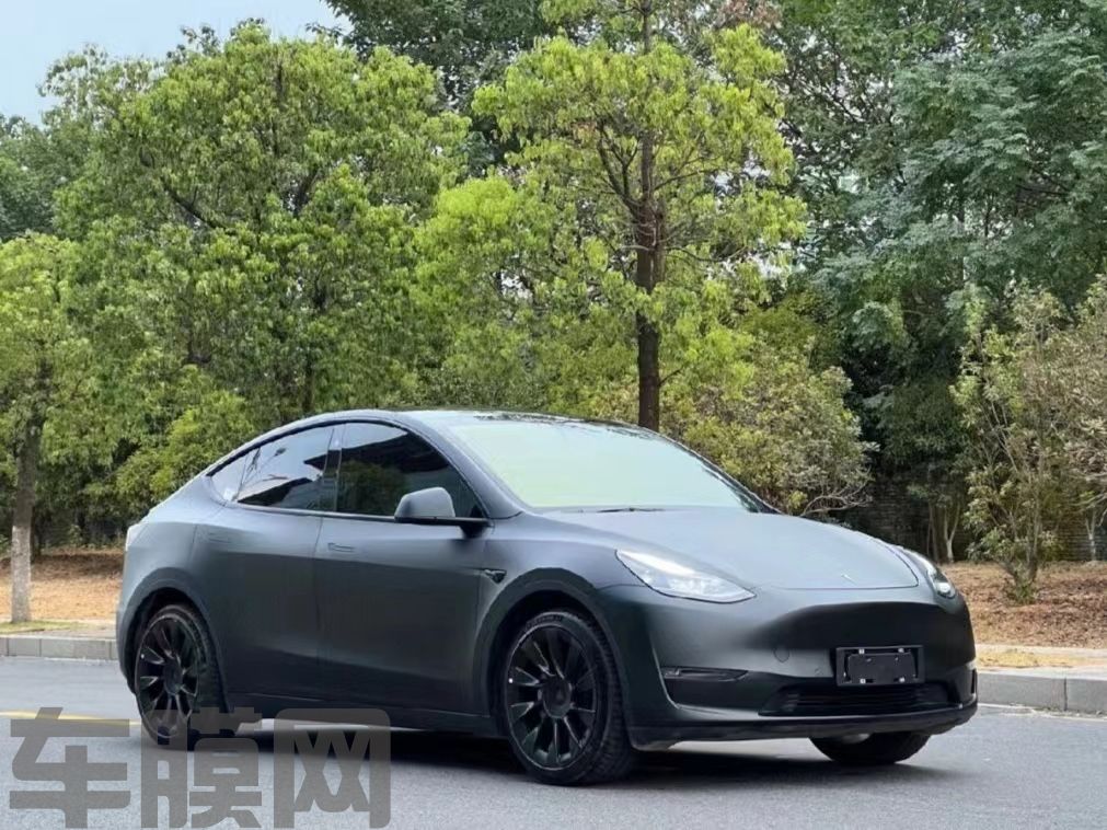 特斯拉Model Y 磨砂黑改色膜 效果图