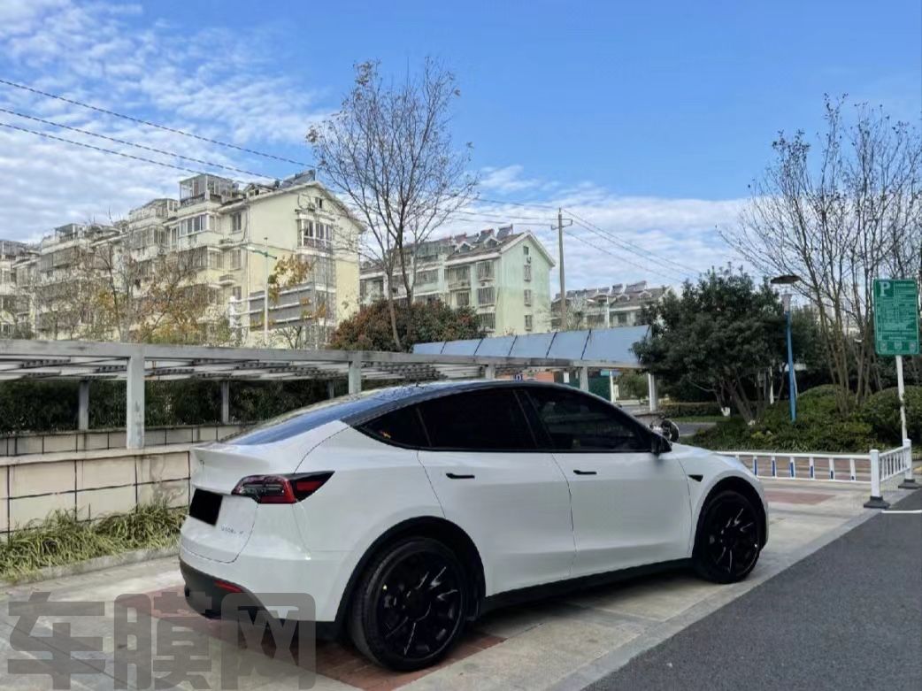 特斯拉Model Y 超亮水晶火山灰改色膜 效果图