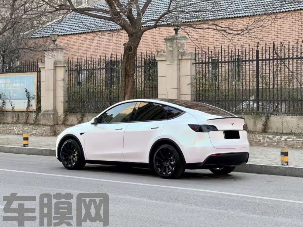特斯拉Model 3 曙光白改色膜 效果图