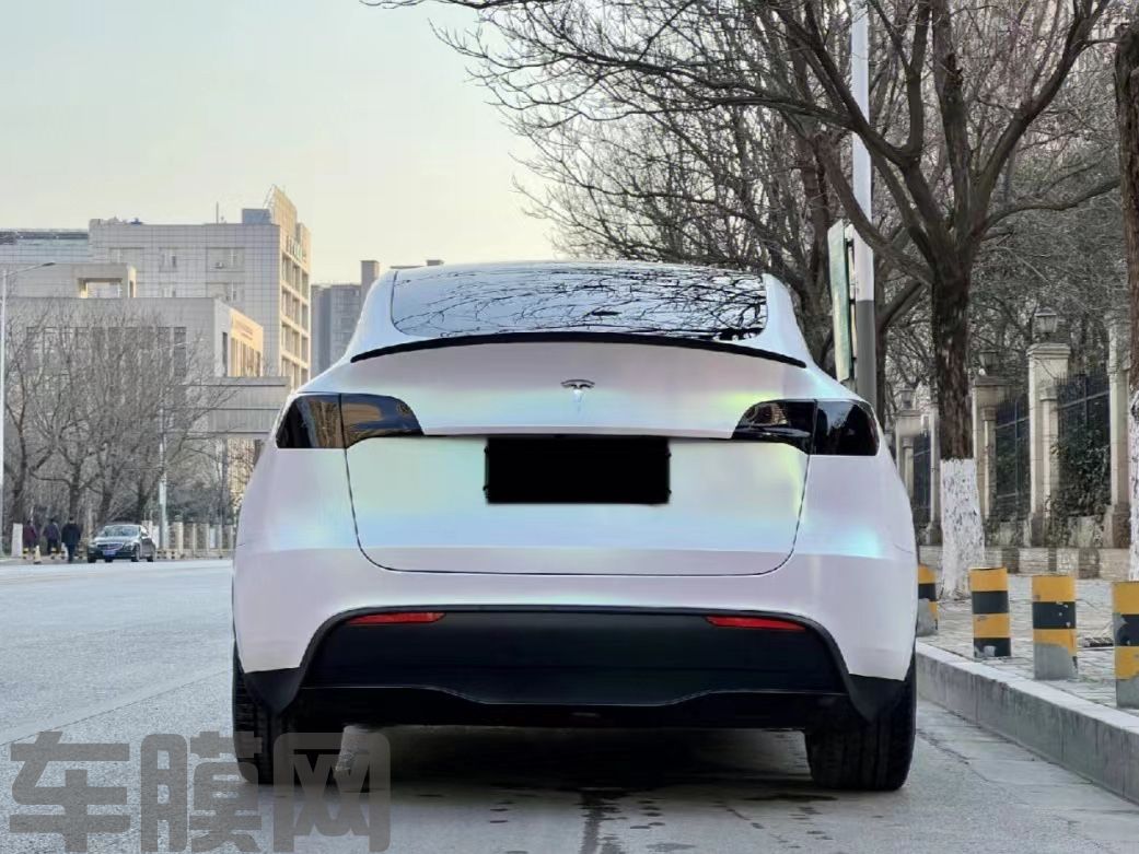 特斯拉Model 3 曙光白改色膜 效果图