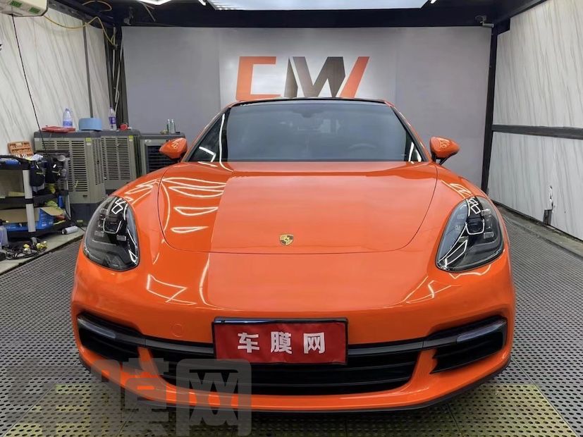 保时捷Panamera PET活力橙改色膜 效果图