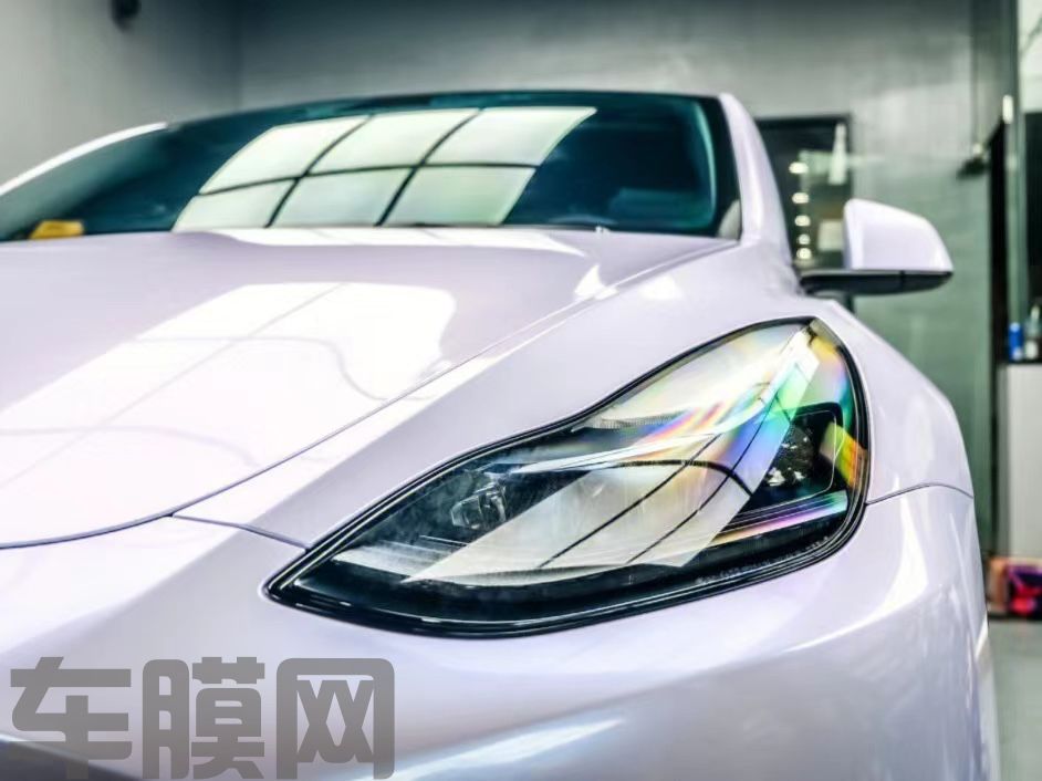 特斯拉Model Y 银幻紫改色膜 效果图