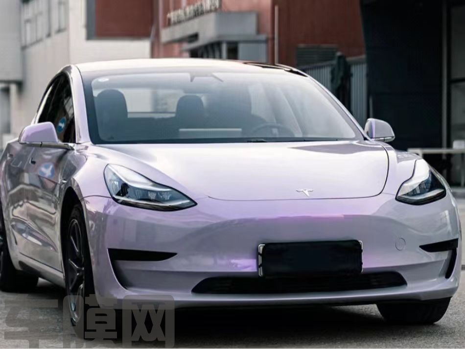 特斯拉Model 3 梦幻灰魅紫改色膜 效果图