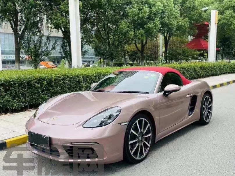 保时捷718 冰莓粉改色膜 效果图