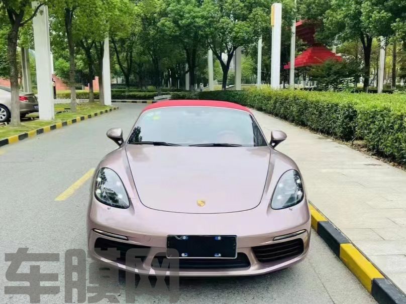 保时捷718 冰莓粉改色膜 效果图