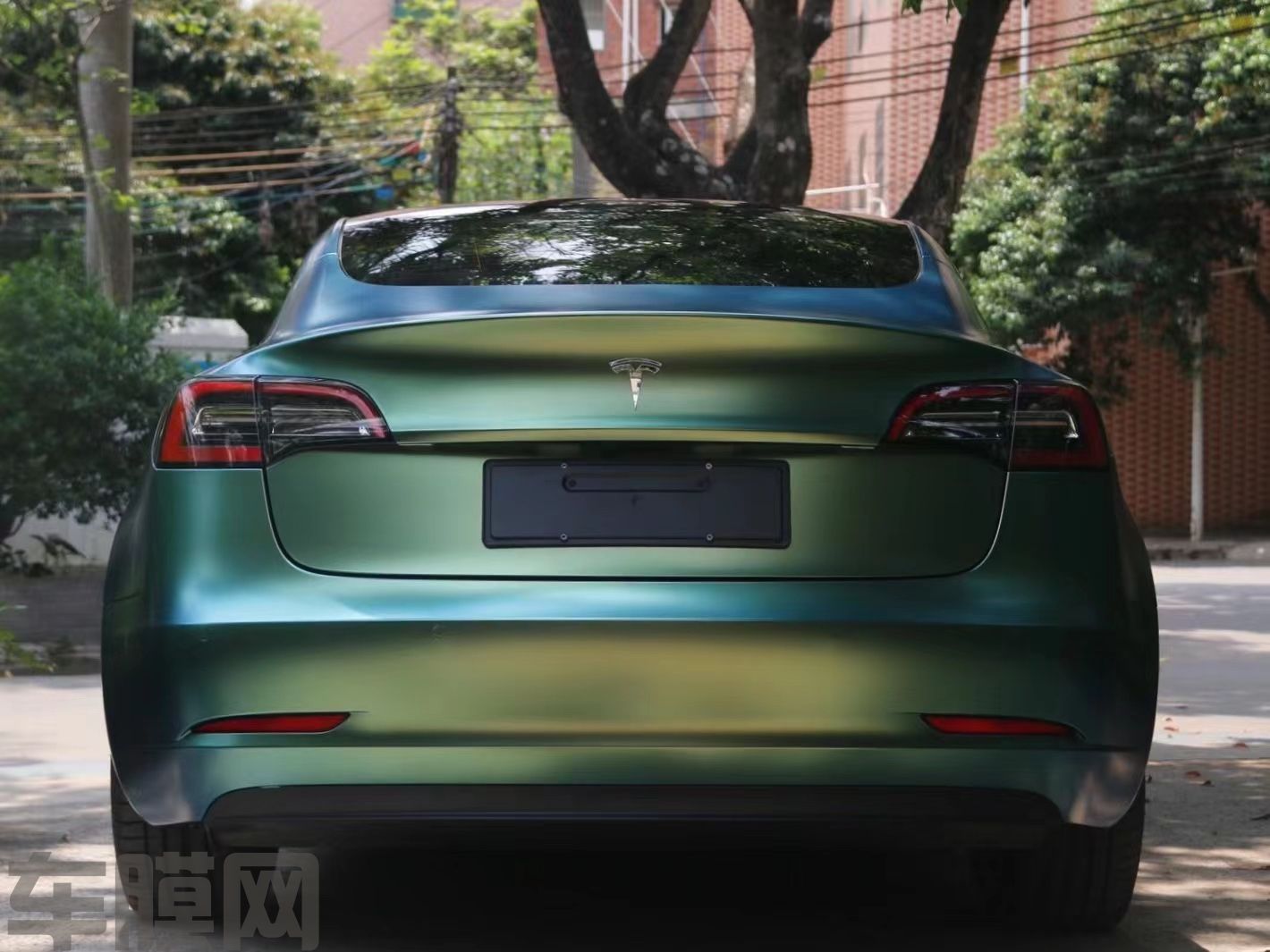 特斯拉Model 3 早春绿改色膜 效果图