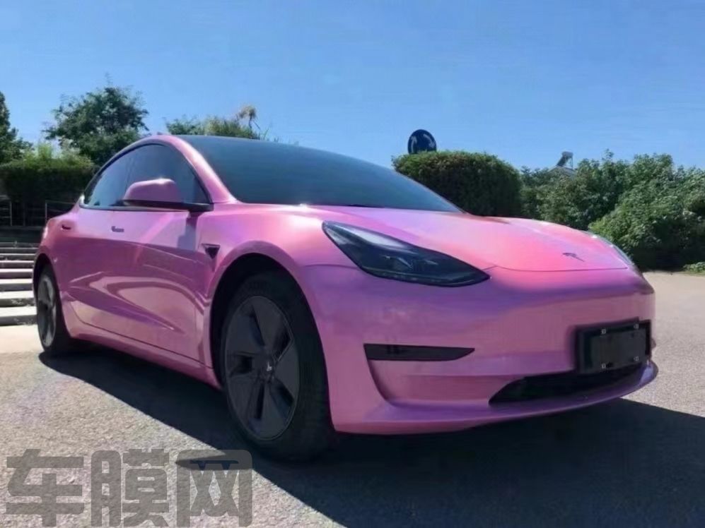 特斯拉Model 3 七彩镭射粉改色膜 效果图
