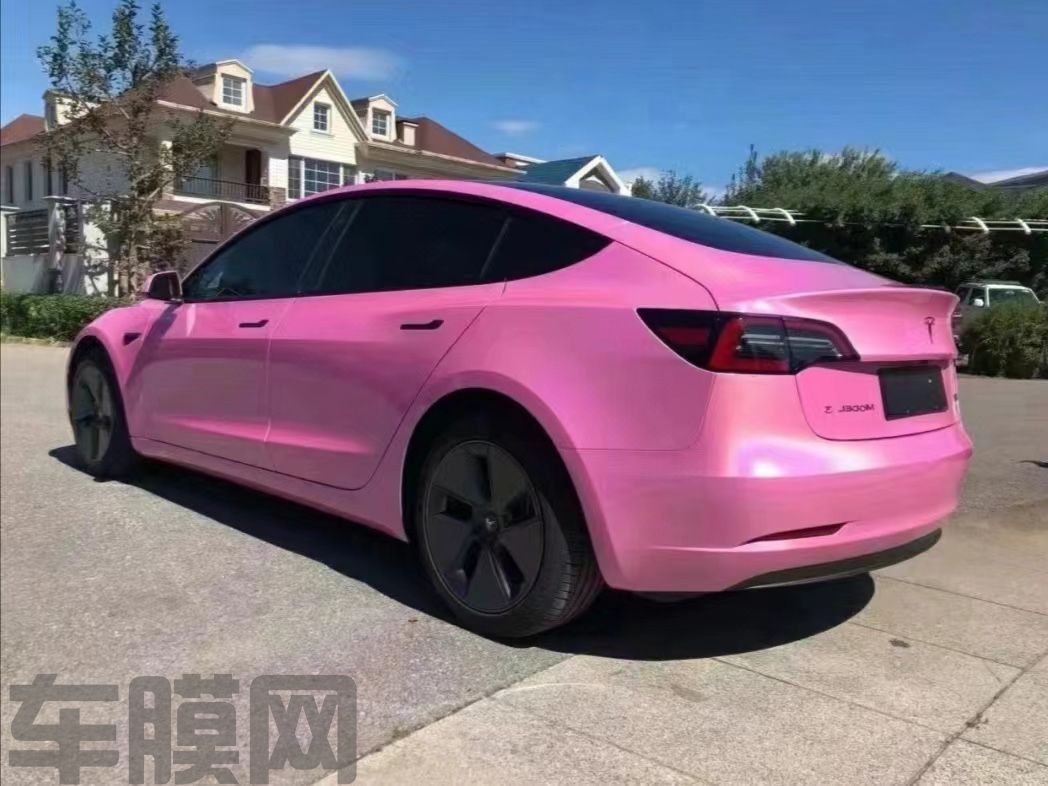 特斯拉Model 3 七彩镭射粉改色膜 效果图