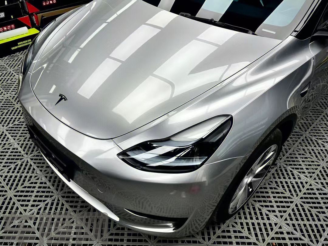 特斯拉Model Y GT银改色膜 效果图