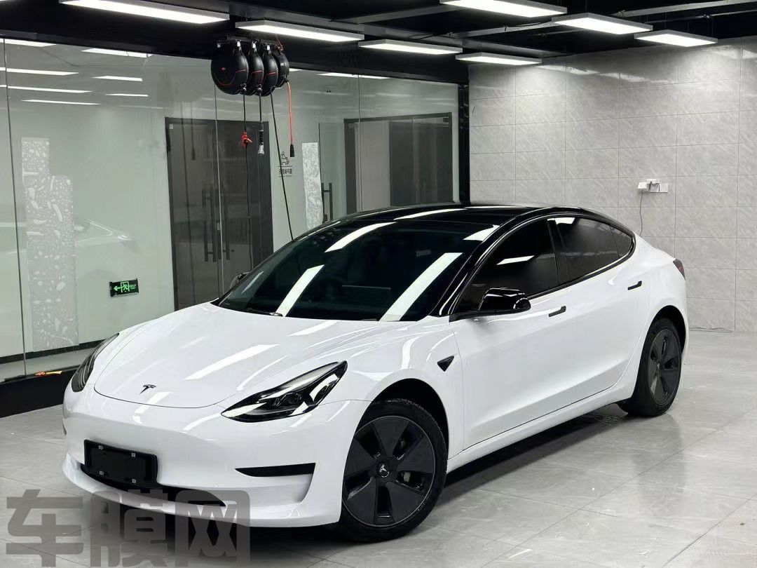特斯拉Model 3 高亮白改色膜 效果图