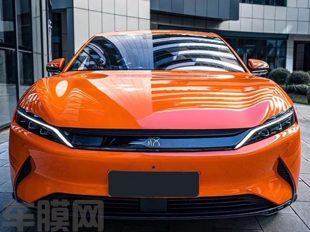 比亚迪汉 活力橙改色膜 效果图