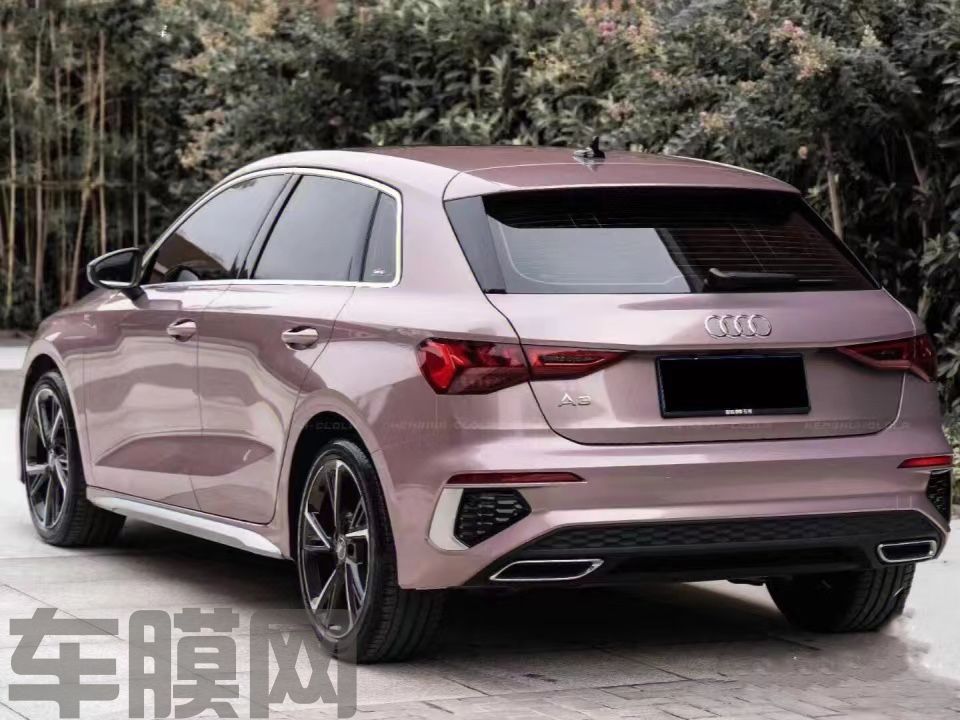 奥迪A3 冰莓粉改色膜 效果图
