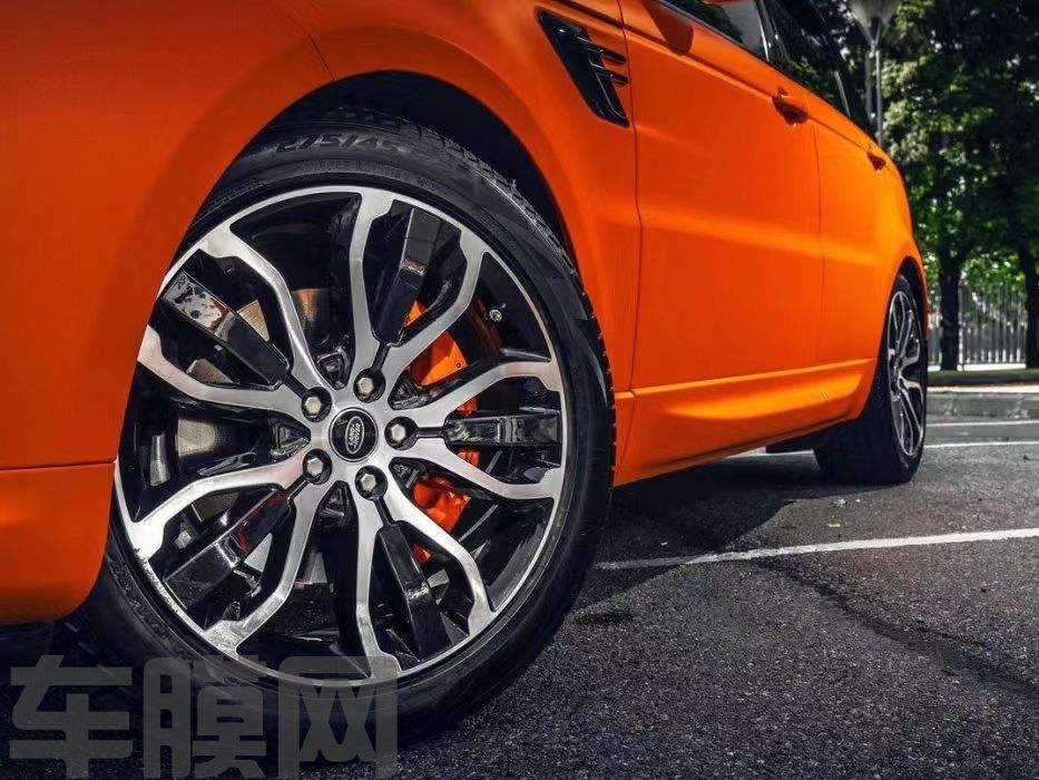 路虎揽胜 活力橙改色膜 效果图