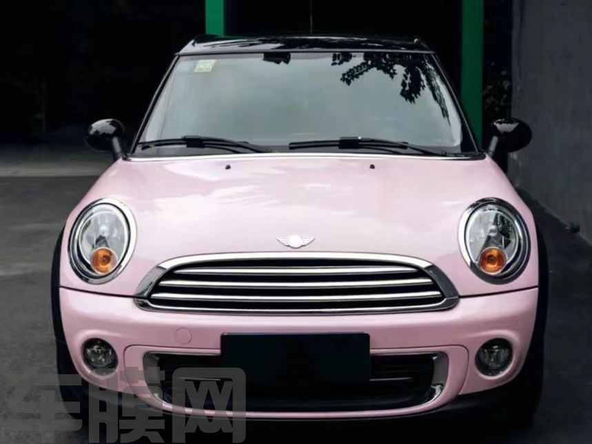 宝马mini 樱花粉改色膜 效果图