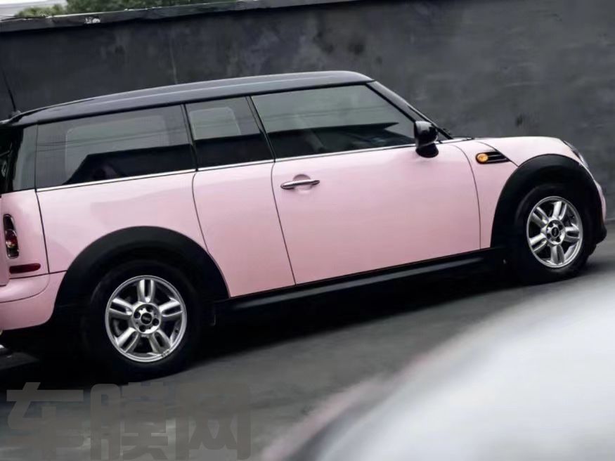 宝马mini 樱花粉改色膜 效果图