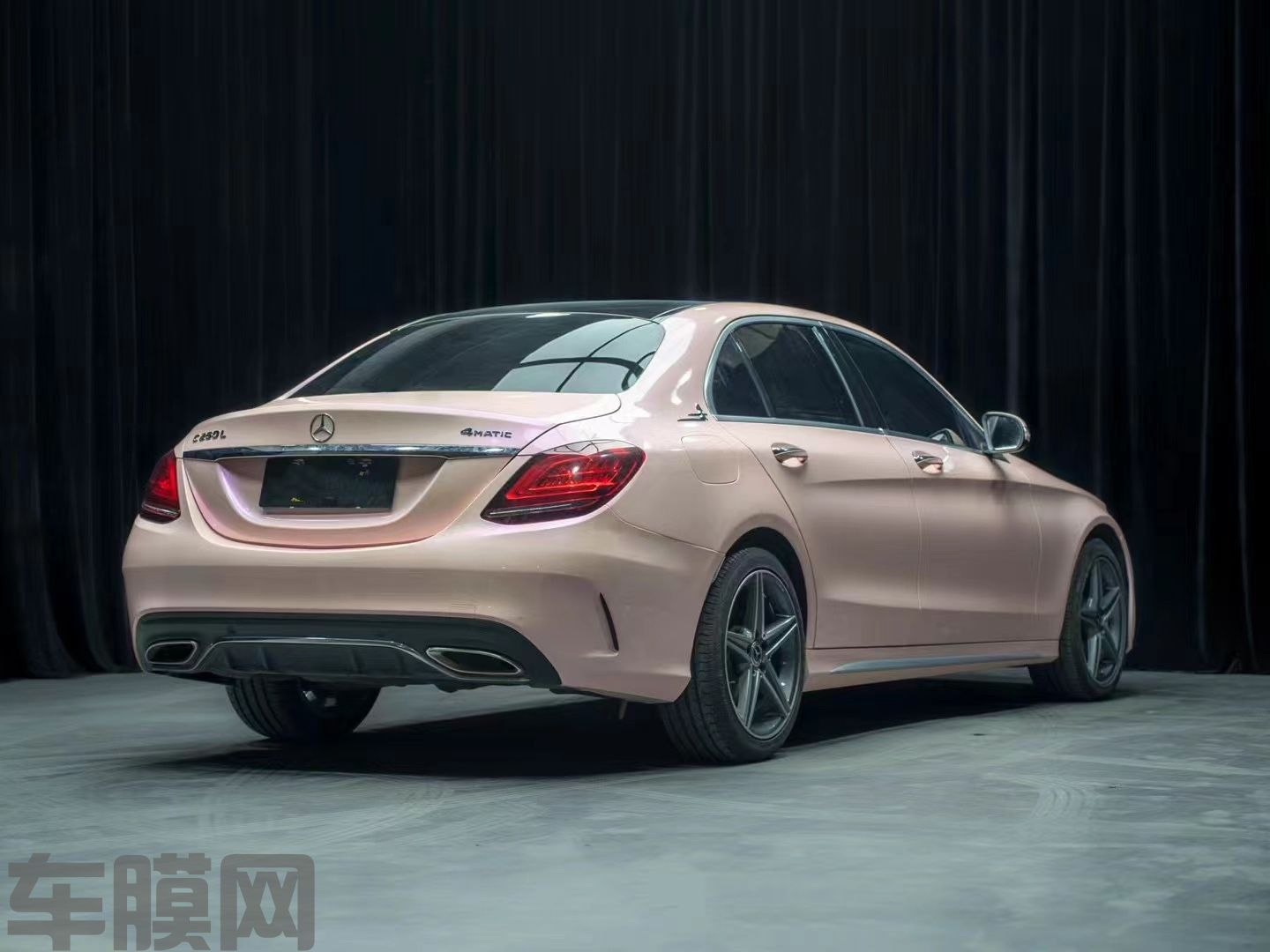 奔驰C260L 双色糖果胭脂粉改色膜 效果图