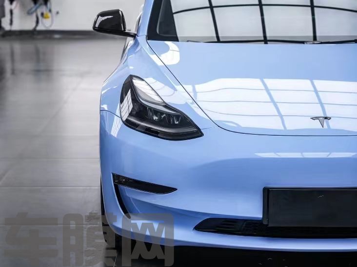 特斯拉Model 3 迷雾蓝改色膜 效果图