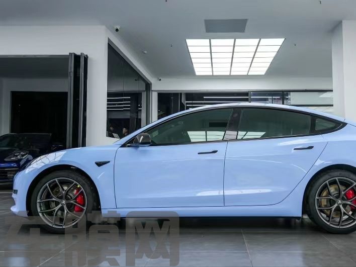 特斯拉Model 3 迷雾蓝改色膜 效果图